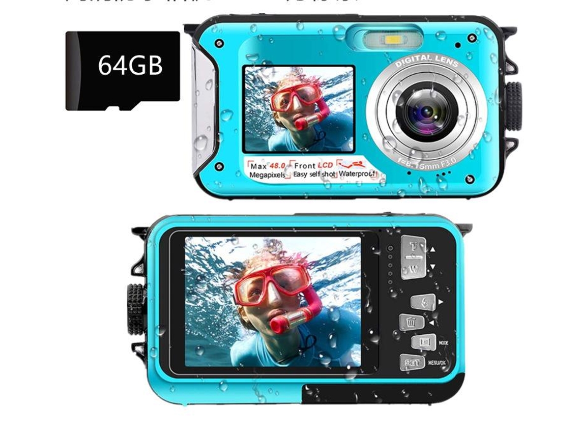 Cámara digital impermeable SZSMART W-Xj-005 (128 GB - Full HD 2.7K - 48Mp 16X)