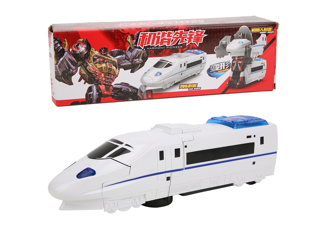 Dan26-juguete Educativo De Tren Con Ruedas Universales Transformable Simulación Niños Blanco Modelo De Tren