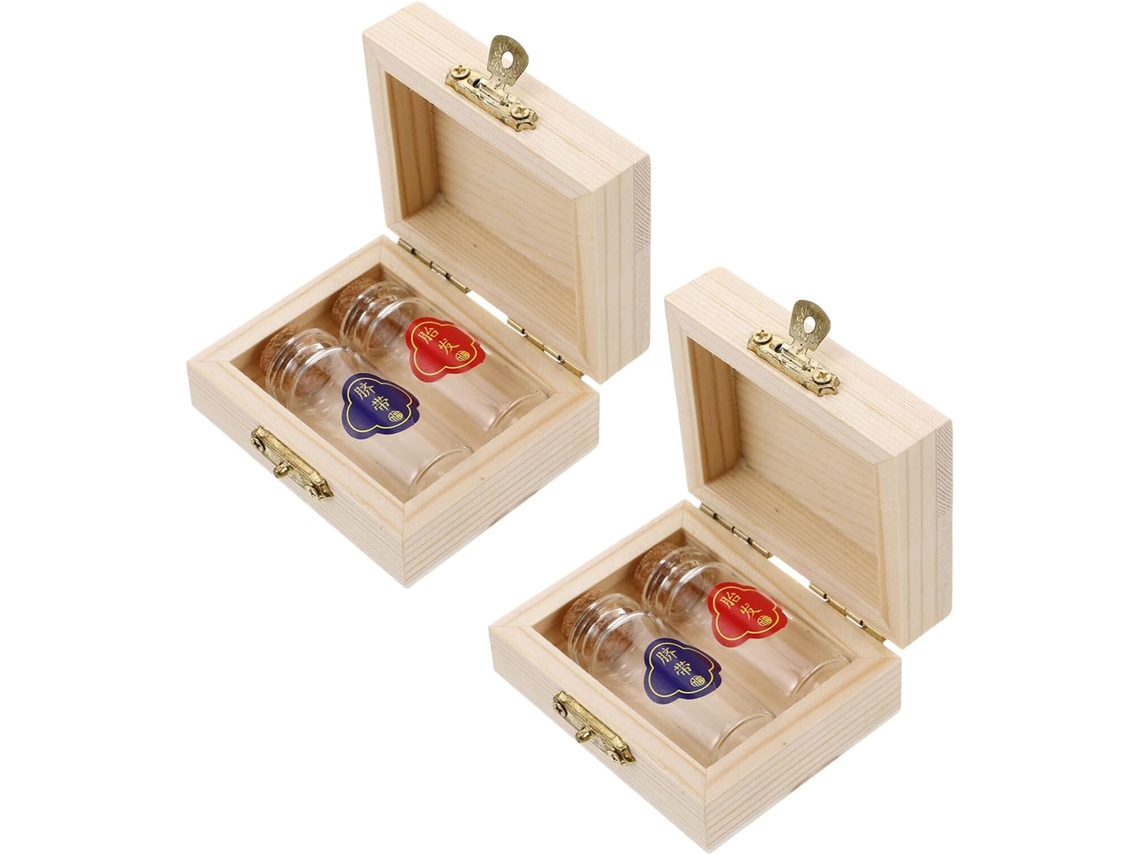 Juego De 2 Cajas De Madera Para Cabello De Bebé Y Cordón Umbilical, Estuche De Almacenamiento Natural