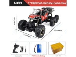 Coche RC 112 con luz y batería recargable, control remoto de 2.4G, buggy todoterreno de aleación, camión para niños, color rojo. Aeuzwr