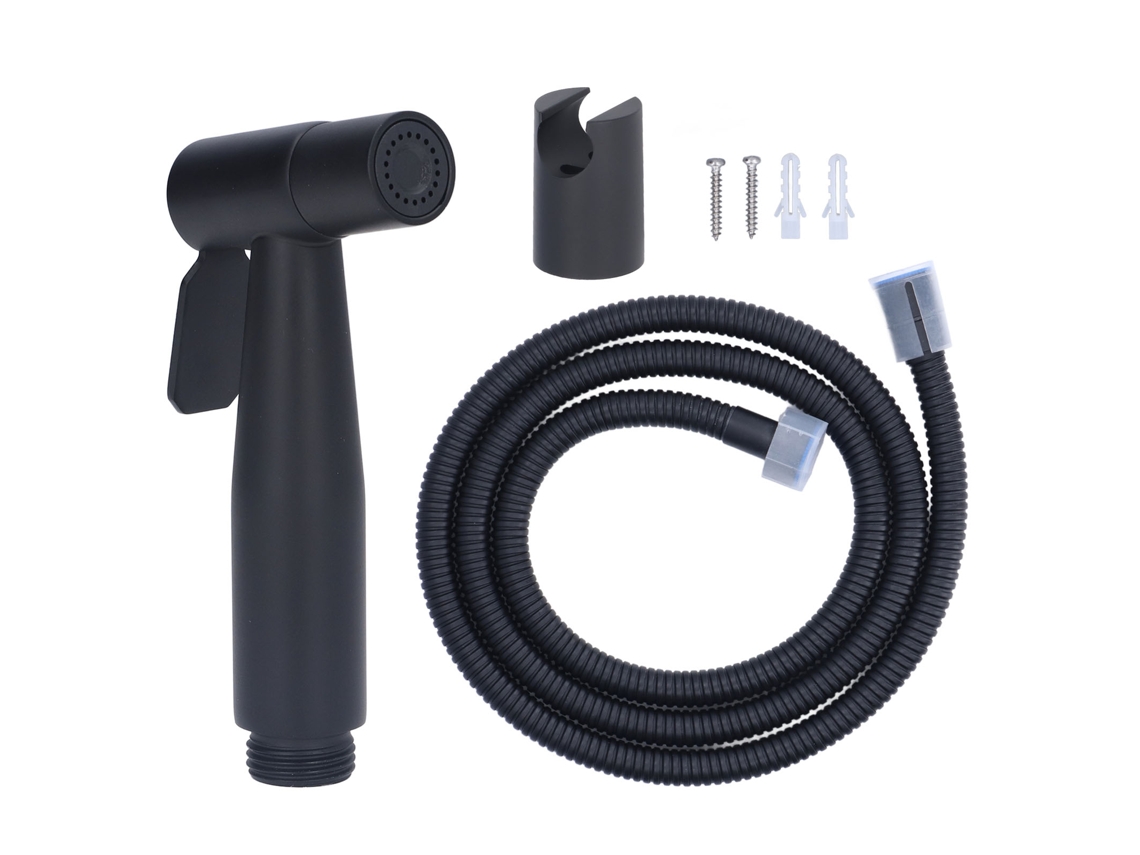 Rociador de bidé ajustable de acero inoxidable, presión G1/2, negro mate