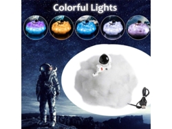 2026-lámpara Astronauta Nube Colorida Con Arcoíris Efecto Luz Nocturna Led Pve Mintiendo