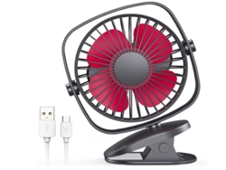 Ventiladores para refrigerador, mini ventilador de escritorio personal con batería recargable por USB y rotación de 360° Yizhood (negro)