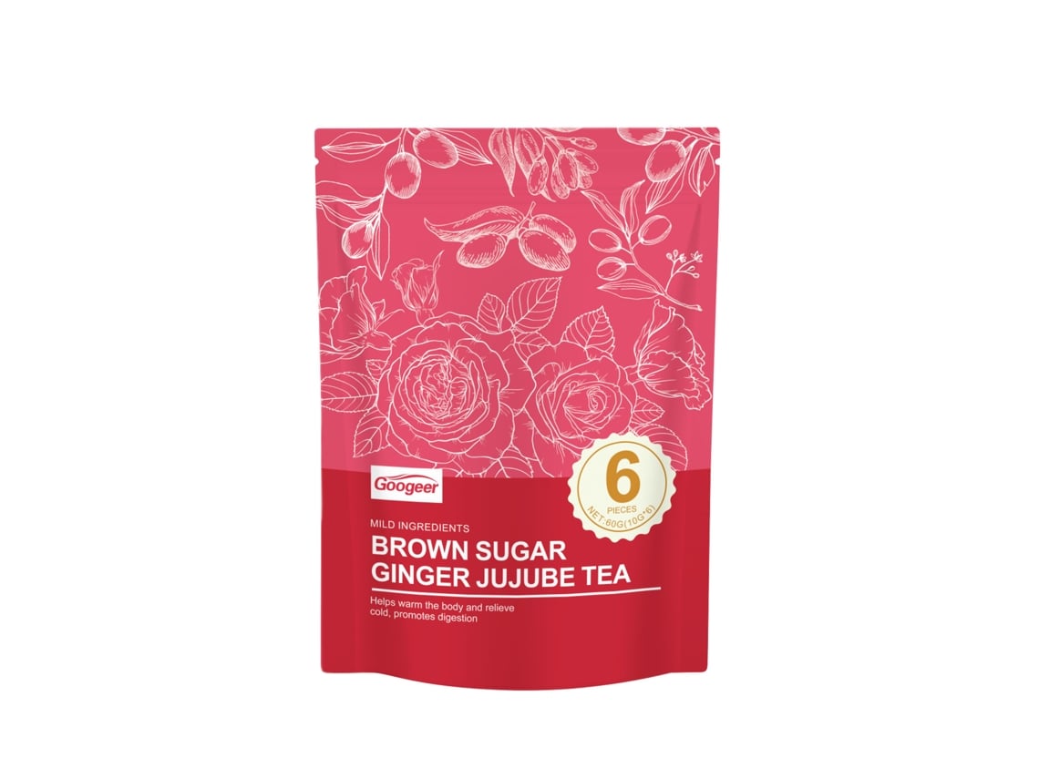 Té de azúcar moreno con jengibre y rosa