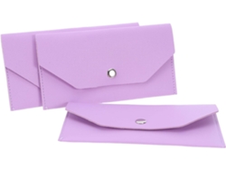 Cartera Pequeña De 3 Piezas Para Mujer, De Piel Sintética Resistente Con Cierre De Botón A Presión, Monedero Compacto.