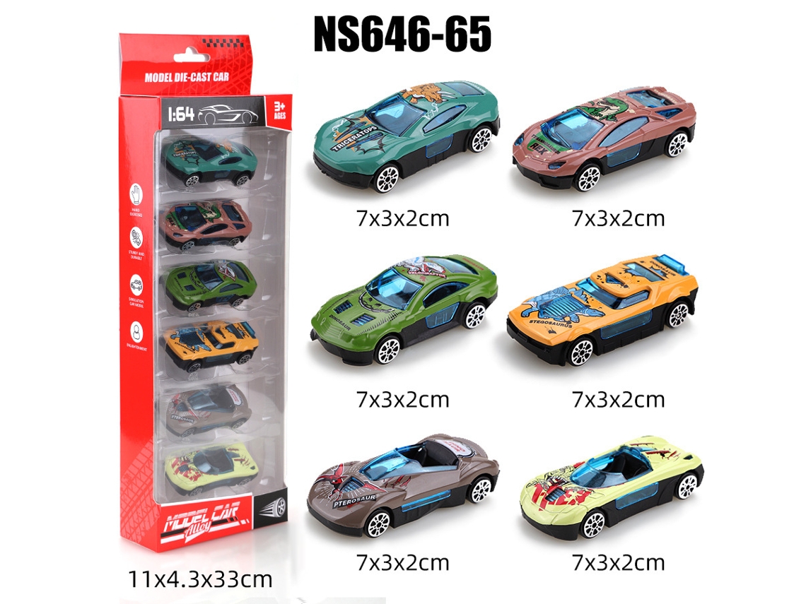 (6 Coches) Mini Coches Deslizantes De Metal Fundido A Presión A Escala 1/64, Juguetes Para Niños