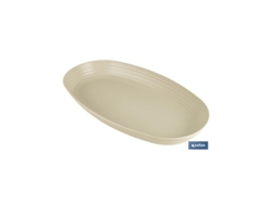 Fuente Ovalada Beis 39 X22x 4,5 Cm Modelo Nara 2000ml