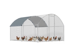 Gallinero De 2,8 X 3,4 X 1,9 M Con Techo Oxford, Capacidad Para 10-16 Gallinas Plateadas.