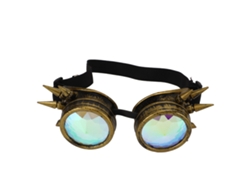 Gafas caleidoscopio Halloween Rave Psicodélico Steampunk Arcoíris Bronce