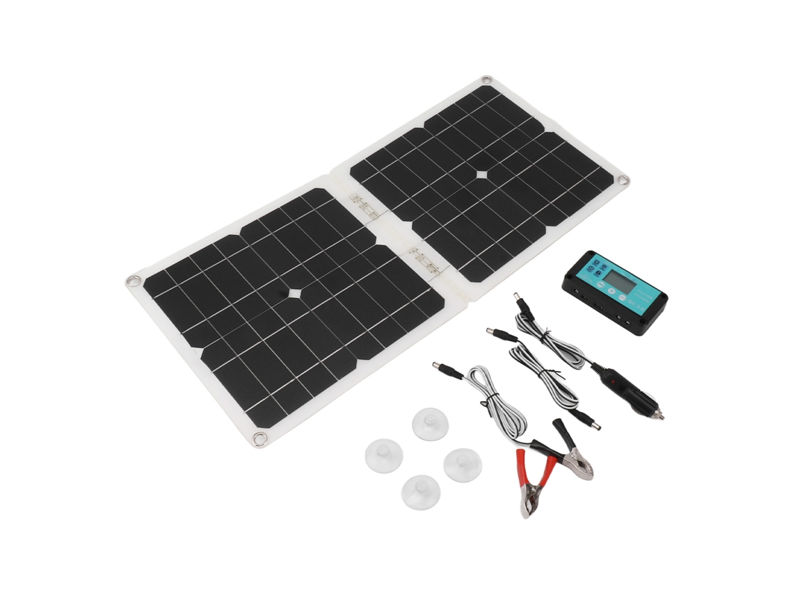 Kit De Panel Solar Portátil Plegable De 100 W Y 18 V Con Controlador Mppt Impermeable Para Barcos, Coches Y Autocaravanas.