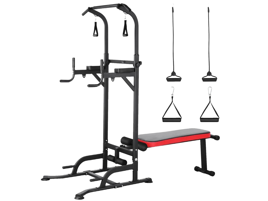 Torre de potencia funcional para fitness, alturas ajustables, banco plegable, carga máxima de 200 kg OEM