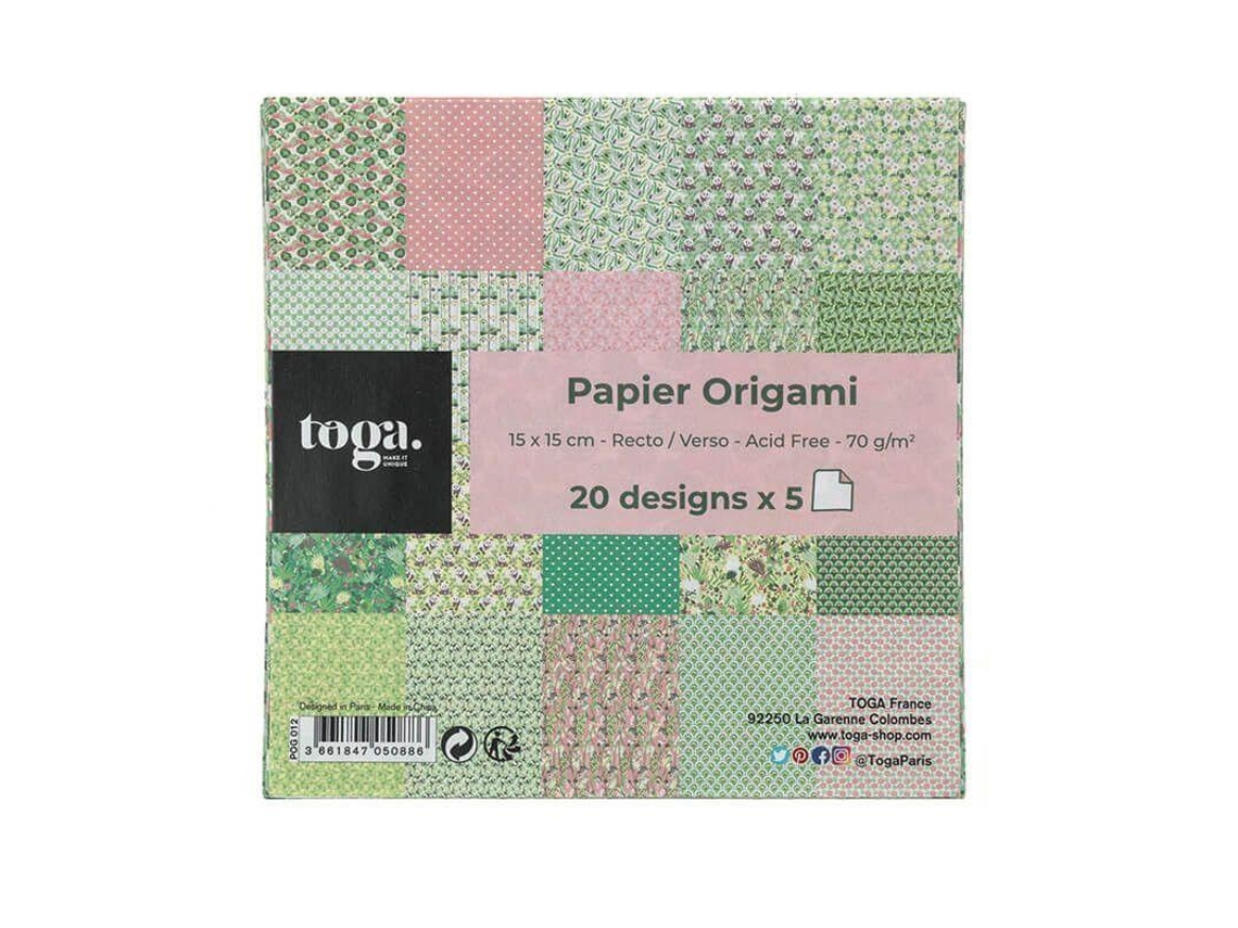 100 papeles de 15x15 cm - Origami con diseños japoneses