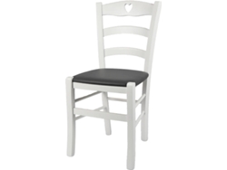 Cadeira T M C S Cuore 252LBI-PN623 (Branco - 88x43x46 cm - Madeira)