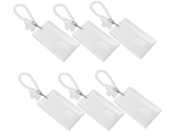 6 Tarjeteros De Pvc Transparente Con Llavero De Mariposa