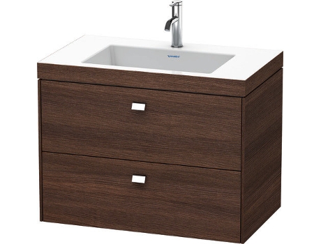Lavabo para muebles DURAVIT Brioso c-bonded con subestructura de 80,0x48,0 cm 2 cajones incl. hueco para sifón y faldón sin rebosadero con banco