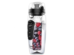KOFIHETY Botella Espacial 32oz de Una Capa PCTG con Vaso para Frutas y Filtro en Rejilla
