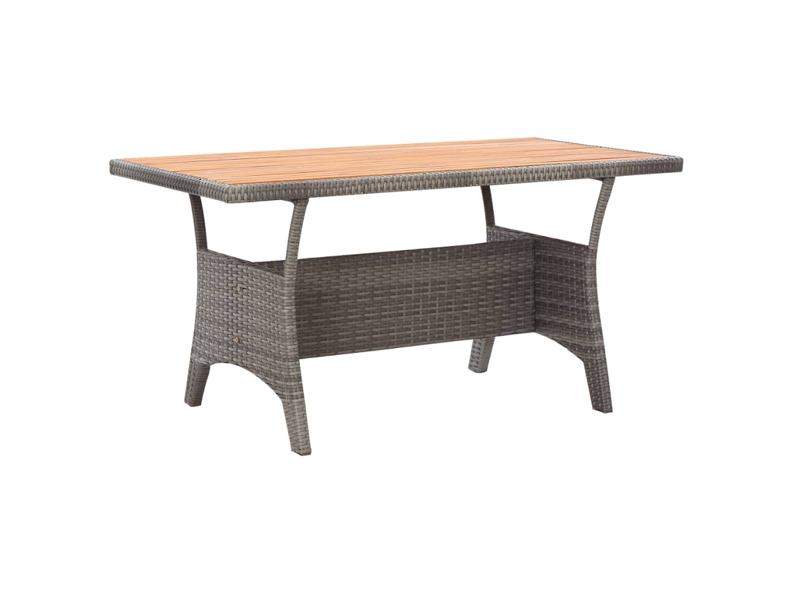 Mesa de jardín LOVELY HOME de madera maciza de acacia en color gris (120 x 70 x 66 cm)