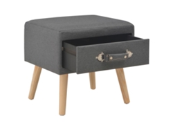 Mesita de noche 40x35x40 cm Tela Gris Oscuro MAISON EXCLUSIVE