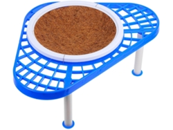 Soporte Triangular Para Palomar Con Tapete Marrón Y Estructura De Plástico.