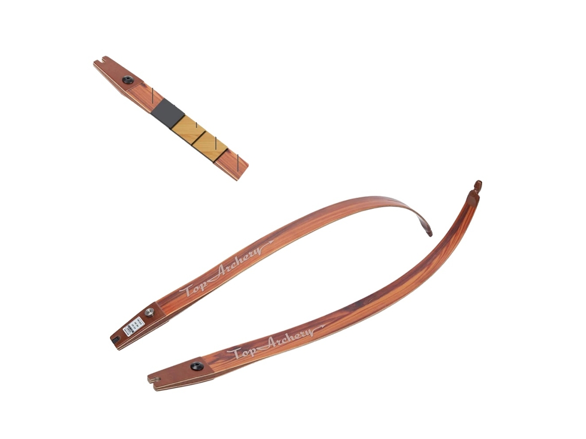 Cuchillas de arco ILF, aptas para bandas de 19", fibra de vidrio con patrón de madera y núcleo de bambú, 40 lb OEM