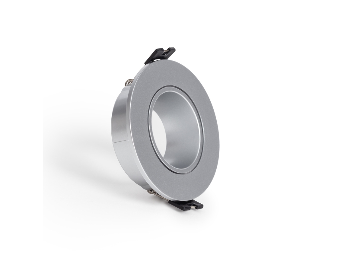 Aro Downlight Cónico Bajo Ugr Para Bombilla Led Gu10 / Gu5.3 Corte Ø 75mm Prata