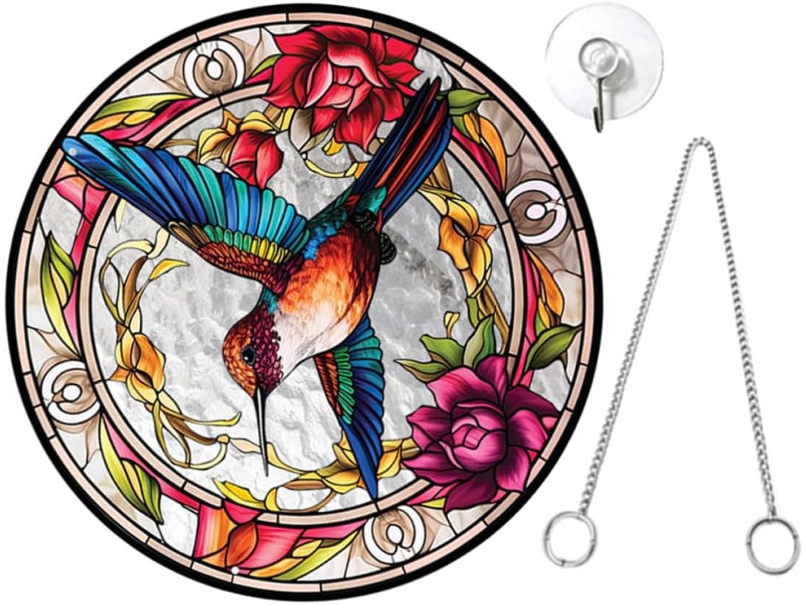 Figura Decorativa Acrílica Para Colgar En La Ventana, Fabricada Con Material Y Cadena De Hierro De 40 Cm. Para Decorar