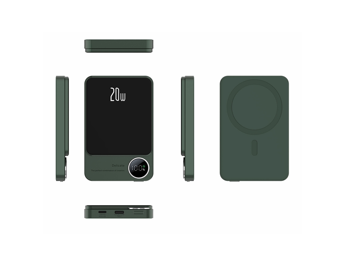 Batería Externa Magnética Inalámbrica De 10000 Mah Con Carga Rápida Pd20w, Diseño Ultradelgado Y Pantalla Led.