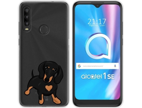 Carcasa Alcatel 1SE 2020 TUMUNDOSMARTPHONE Dibujos Transparente Perros 04 Multicolor