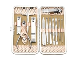 Kit Profesional Para El Cuidado De Las Uñas Con Estuche De Viaje (oro Rosa)