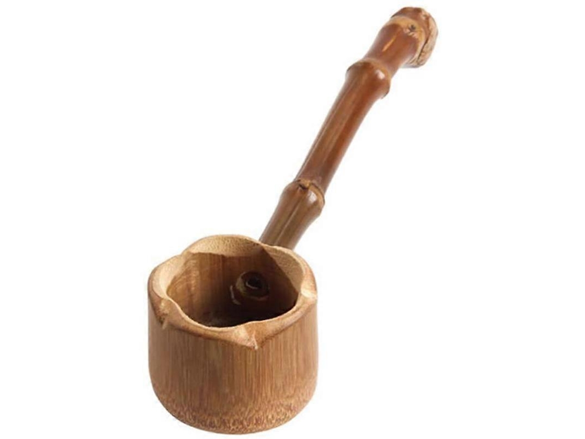 Cucharón de agua de bambú, cucharón japonés para baño con mango largo para la ceremonia del té en el jardín