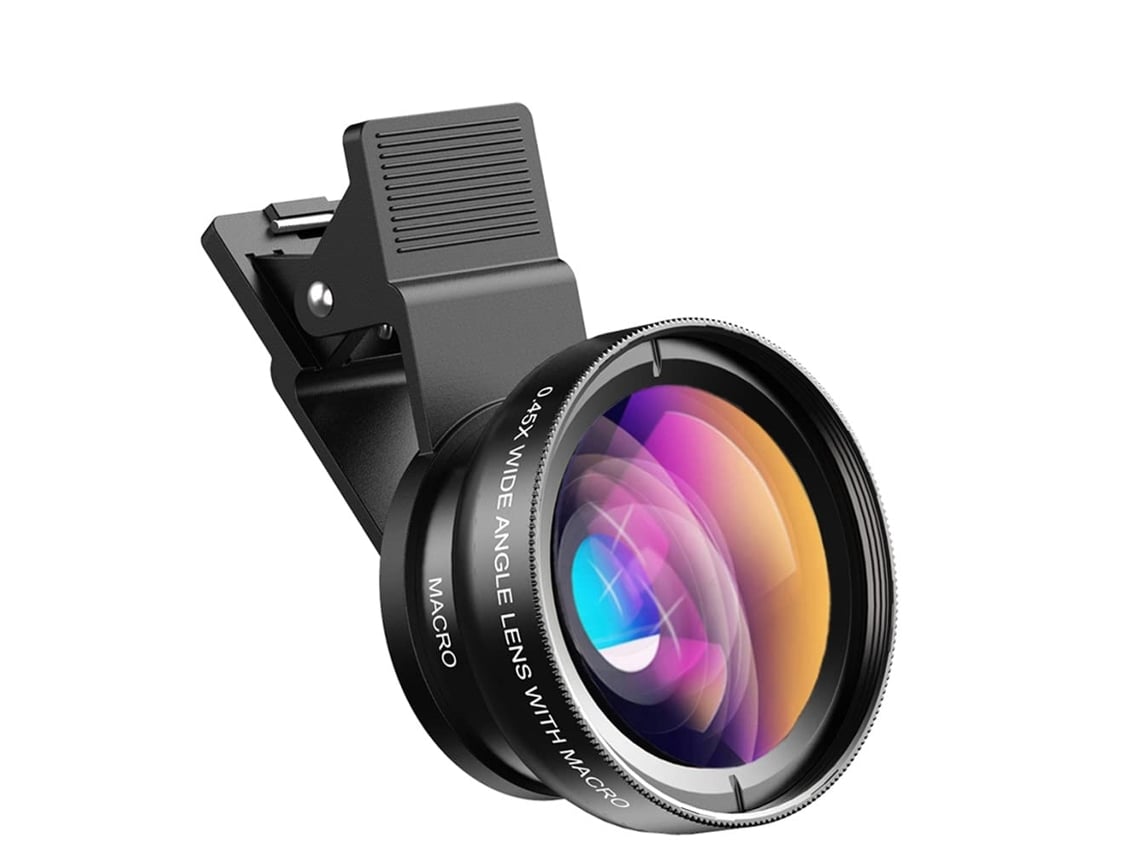 Kit de lentes para cámara de teléfono celular 0.45x Gran angular 140° 12.5x Lente con clip macro para iPhone 8 7 6 Plus Samsung y la mayoría de los teléfonos inteligentes