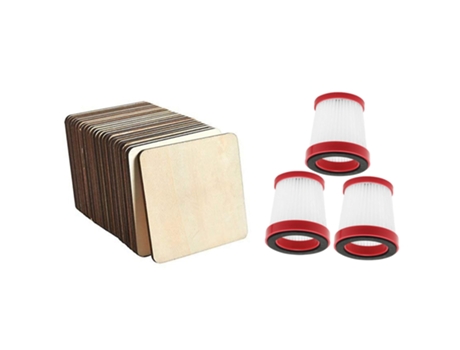 80 piezas de rodajas de madera, piezas de madera sin terminar con filtro para aspiradora de mano Xiaomi Deerma Vc01