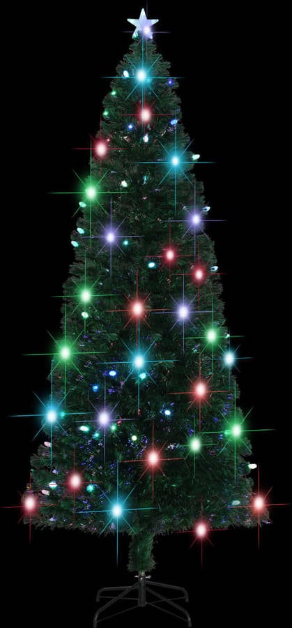 Árbol de Navidad VIDAXL con Soporte y Luces LED (Verde - 240x50 cm)