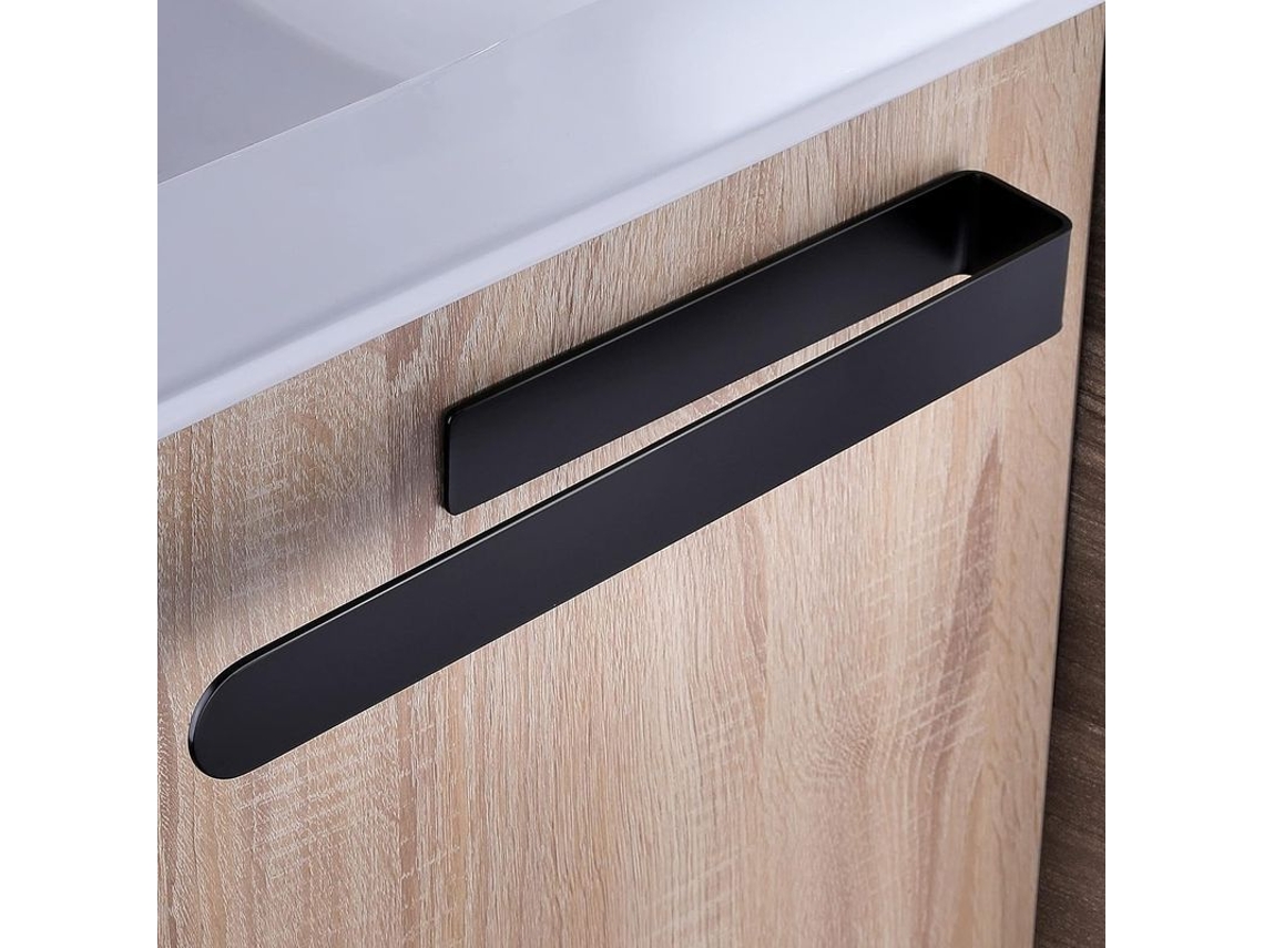 Toallero De Baño, Acero Inoxidable 304, Autoadhesivo, Negro, 37 Cm, Linjou