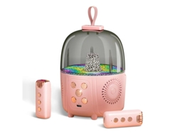Máquina de karaoke portátil con Bluetooth y 2 micrófonos inalámbricos para niñas y niños, con coro inalámbrico, luz ambiental y sonido estéreo 3D para niños. Yizhood