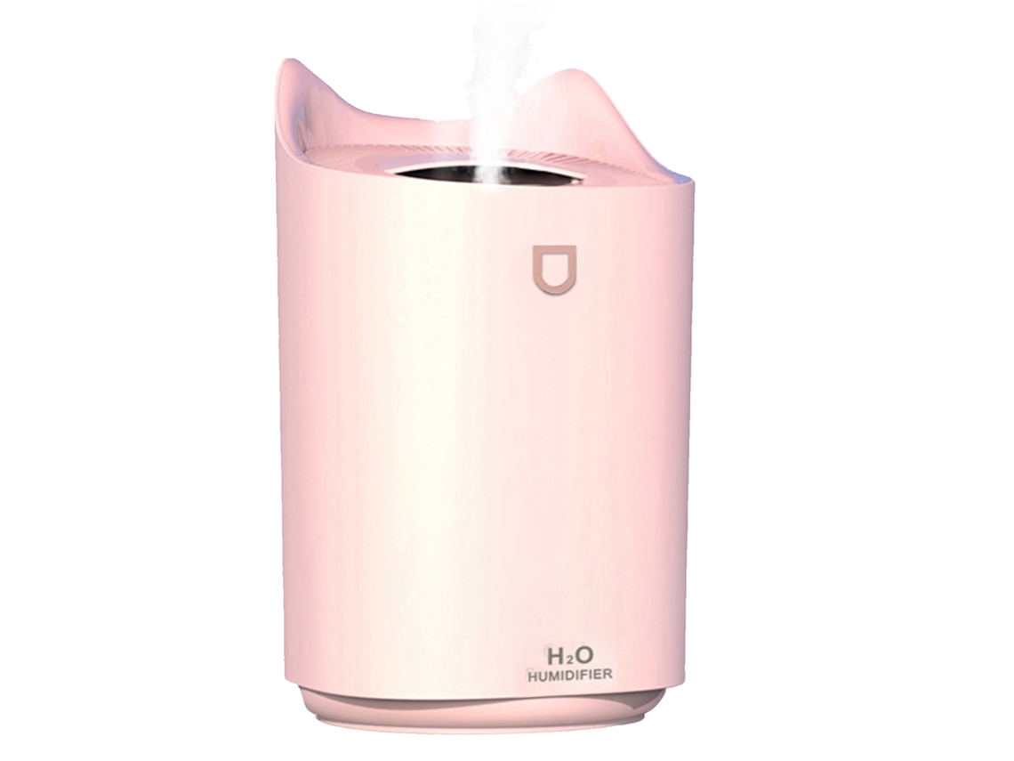 Humidificador De Aire Portátil Usb De 2 Litros Con Luz Ambiental Para Oficina/escritorio - Hidratación Profunda - Rosa