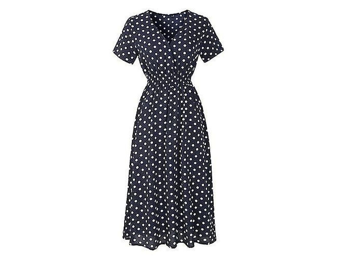 2026-vestido De Manga Corta Para Mujer Verano Cuello En V Longitud Hasta Rodilla Poliéster Primavera