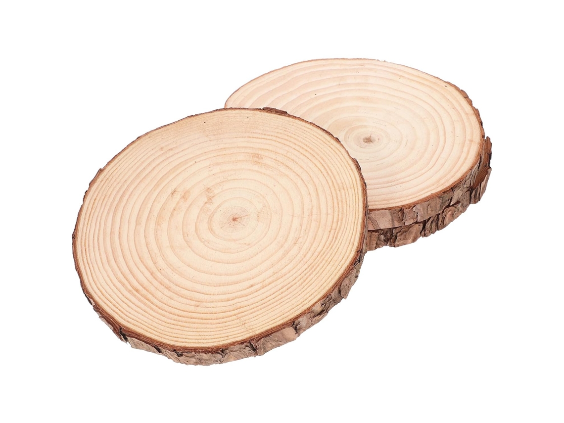 Juego De 3 Baldosas Decorativas Para Jardín En Madera Natural, Diámetro 2 Para