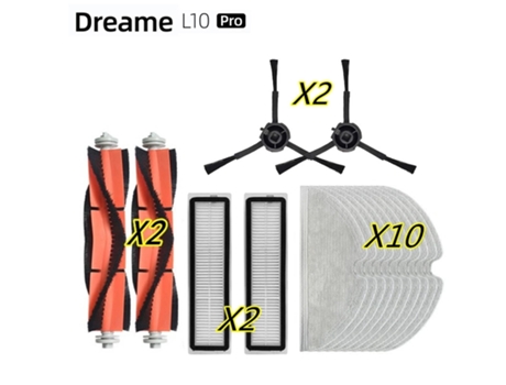 Juego de 16 piezas para Dreame Bot L10 Pro, accesorios para aspiradoras, cepillo principal, Cepillo Lateral, fregonas, filtros de tela, repuestos r...