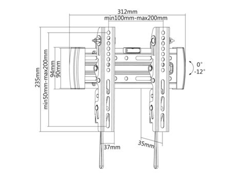 Soporte de TV NAPOFIX Pared WM201T (21/43'' - Gris)