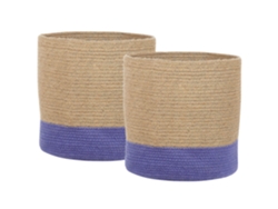 Juego de accesorios decorativos BELIANI Bulanik de Yute Beige 37x37x33