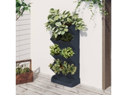 Conjunto de 4 jarrones verticales de polipropileno antracita dkd home decor