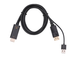 Adaptador Hdmi Para Displayport 4k 60hz Com Cabo Usb2.0 1.8m Plug And Play Para Notebook E Desktop