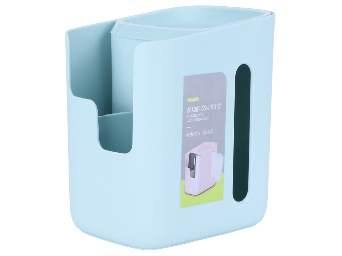 Caja Organizadora De Papel Higiénico Multifuncional Para Escritorio Con Almacenamiento En Pp Azul