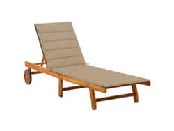 Tumbona de jardín Mueble para patio Asiento de jardín con cojín madera maciza de acacia