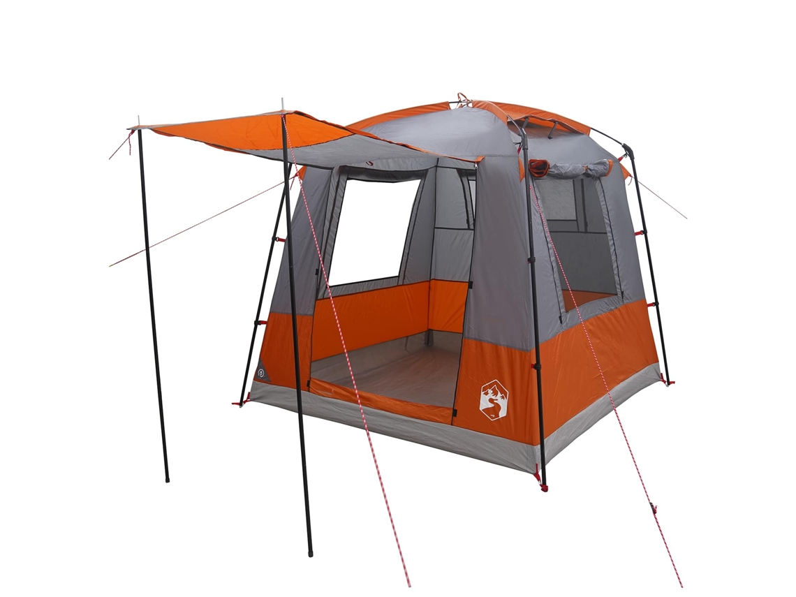 Carpa de fiesta Vidaxl gris y naranja para 4 personas.