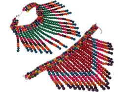 Collares Africanos Para Mujer, Collar Africano Único Hecho A Mano Con Cuentas De Madera Vibrantes.