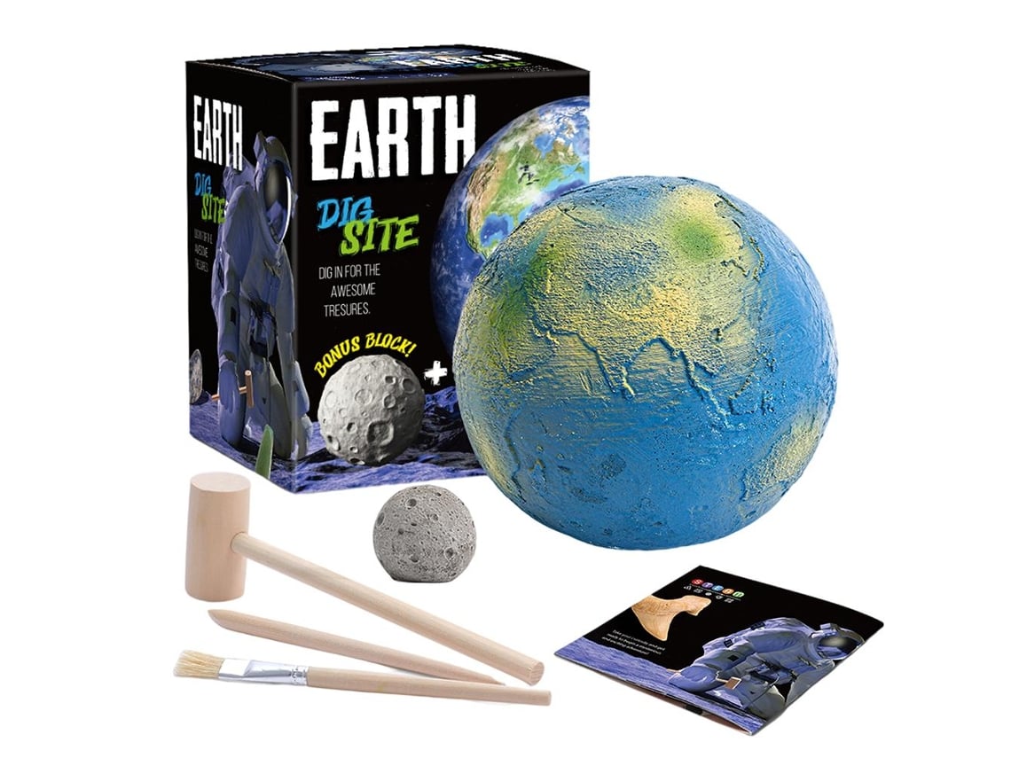 Kit De Escavação Sistema Solar Terra Lua Brinquedo Científico Educativo Para Crianças 6+