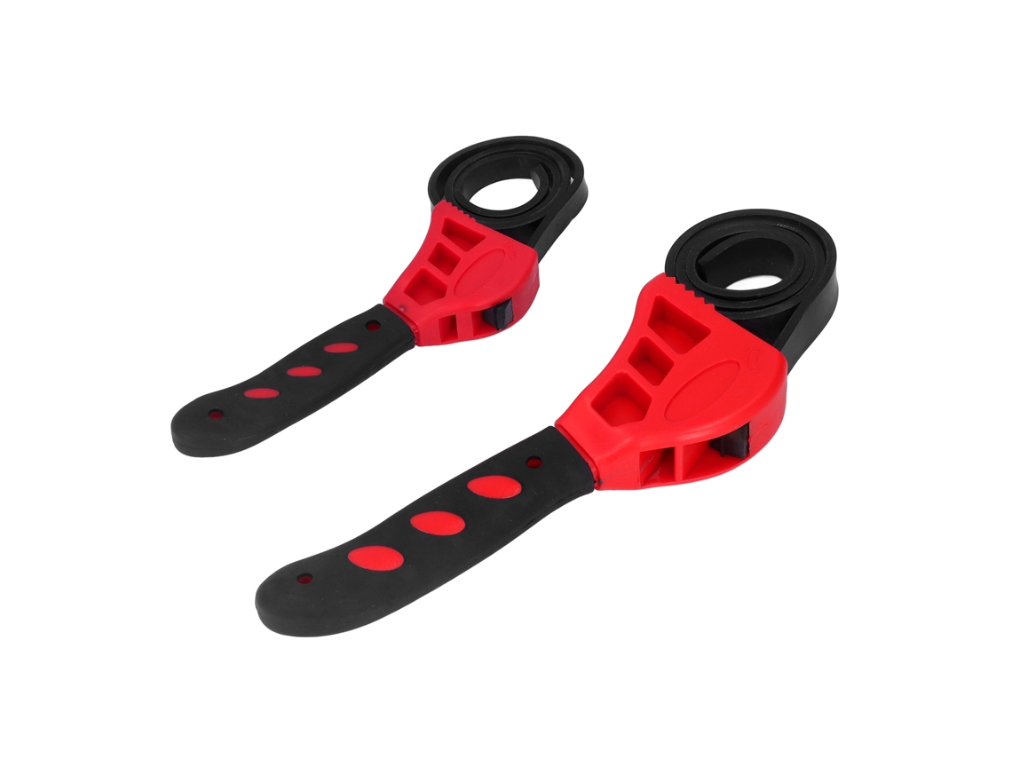 2 Piezas Llave De Correa Ajustable De Caucho Multiusos 6in 8in Para Mantenimiento De Coches Rojo