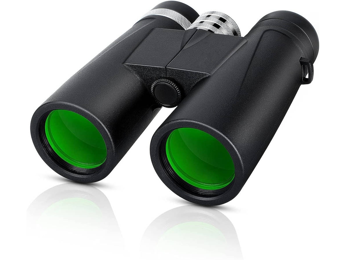 Prismáticos ENZONS 12X42 para adultos con prisma Bak4 de alta potencia a prueba de niebla y resistente al agua con adaptador inteligente-negro